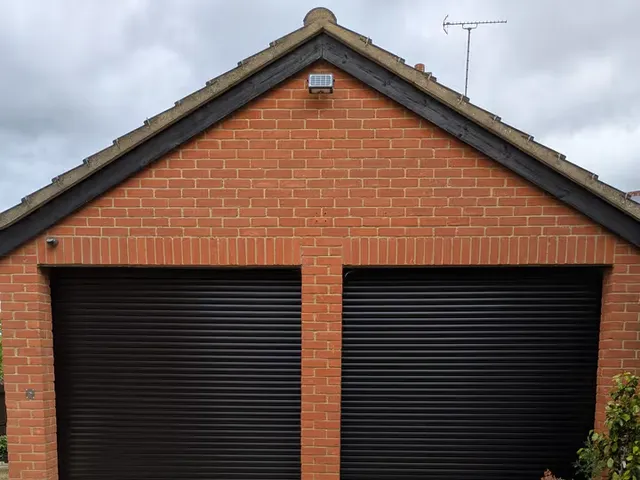 55mm insulated roller garage door installed on a double garage in Basildon
