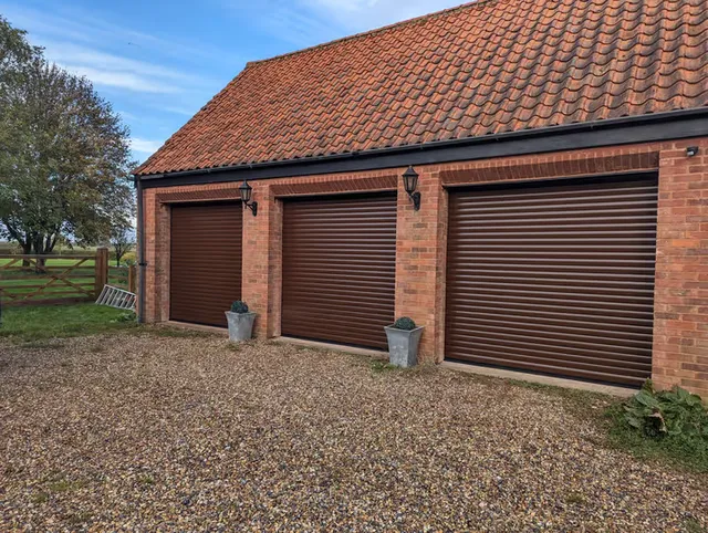 77mm heavy-duty roller garage door installed in Harlow